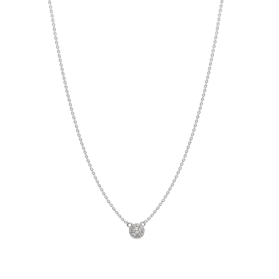 Women's silver necklace BIANCA short, white zirconia, 44cm, ROSATO