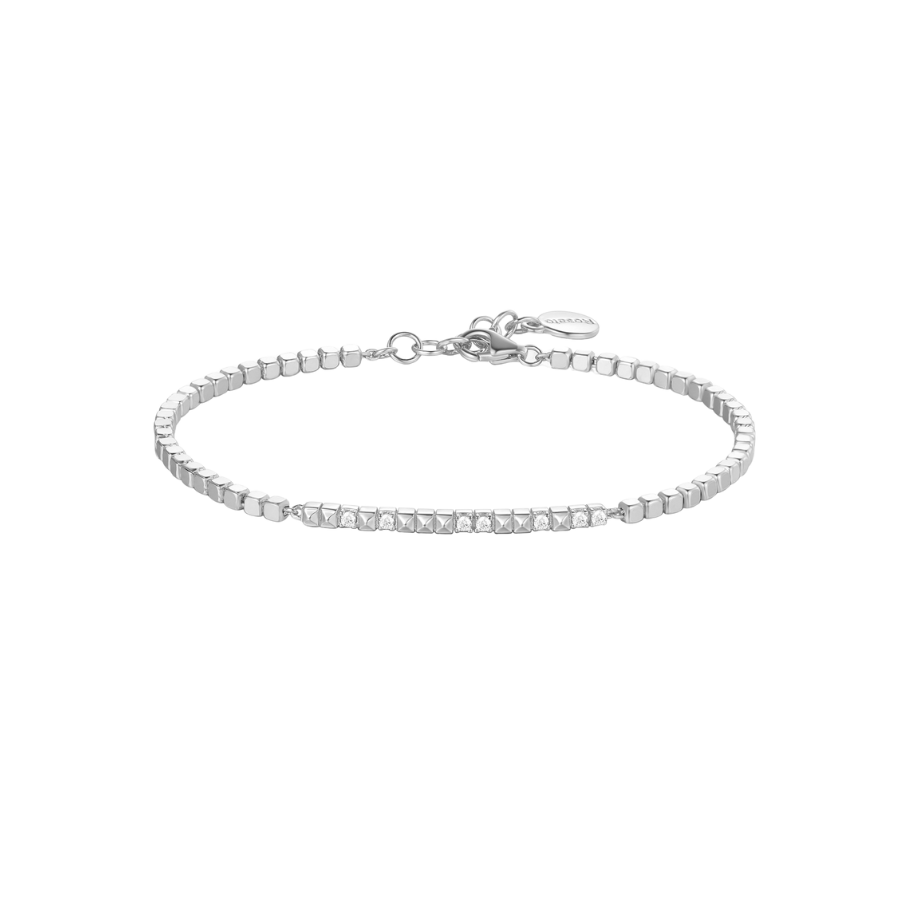 Women's silver bracelet CUBICA white zirconia, 56cm, ROSATO