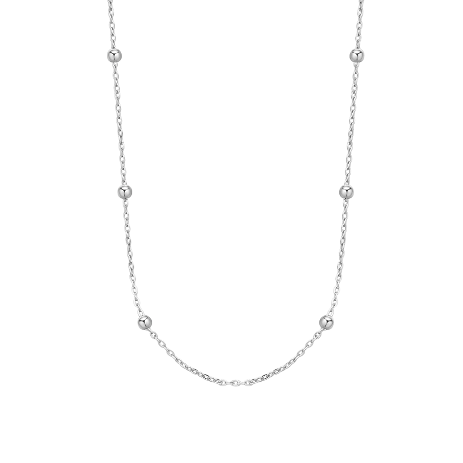 Women's silver necklace STORIE short cable chain, 44cm, ROSATO