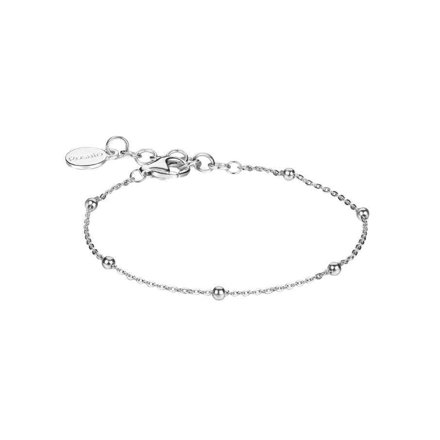 Women's silver bracelet STORIE soft chain with beads, ROSATO