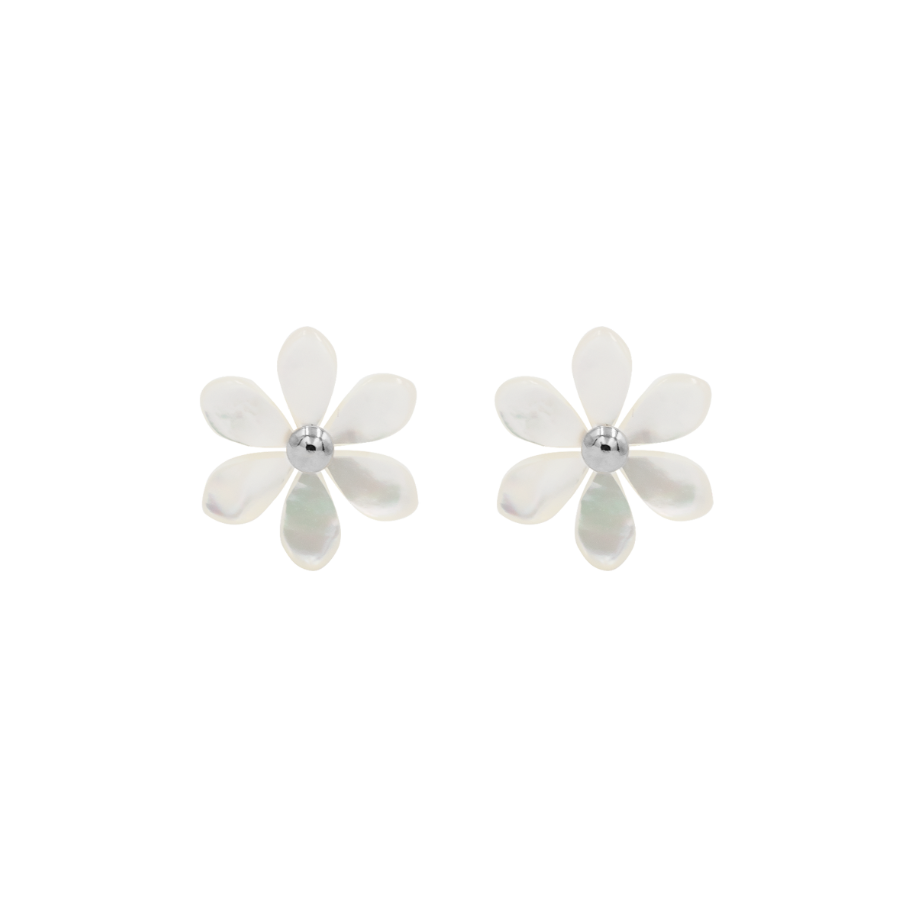 Women's earrings stud Flowers silver-plated, Lilou