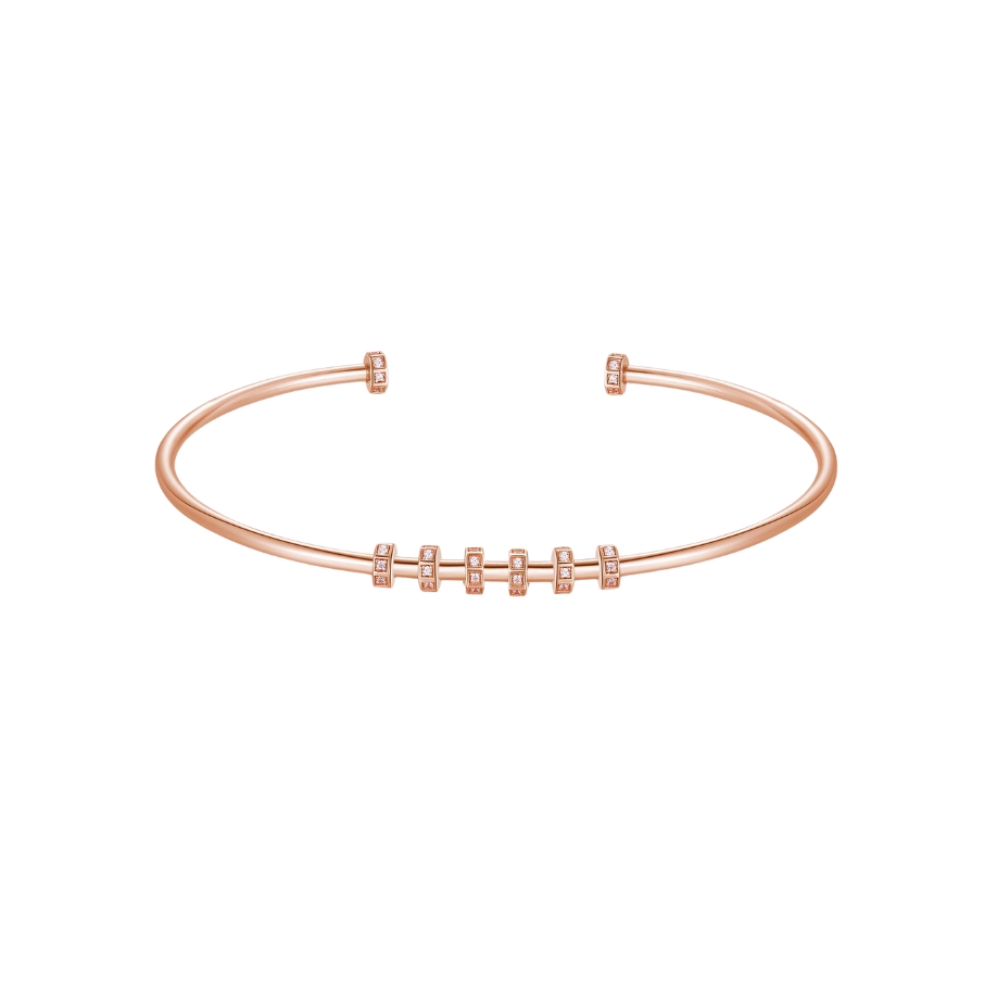 Ženski srebrni narukvic STORIE s bijelim cirkonima, ROSATO