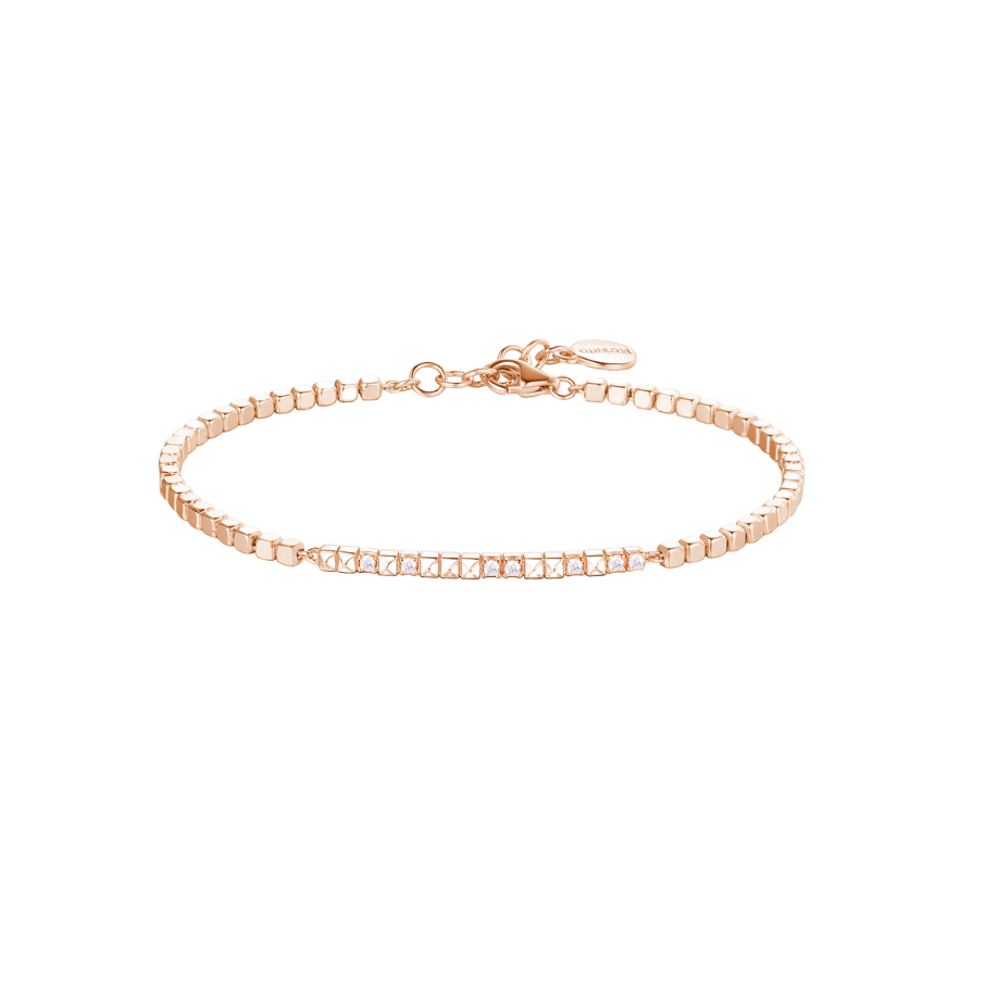 Women's Silver Bracelet CUBICA with White Zirconia, ROSATO