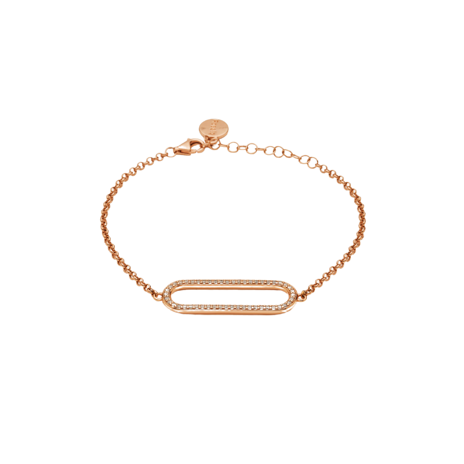 Ženska podesiva srebrna narukvica BIANCA, ROSATO