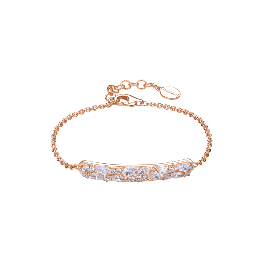 Ženska podesiva srebrna narukvica GEMMA, ROSATO