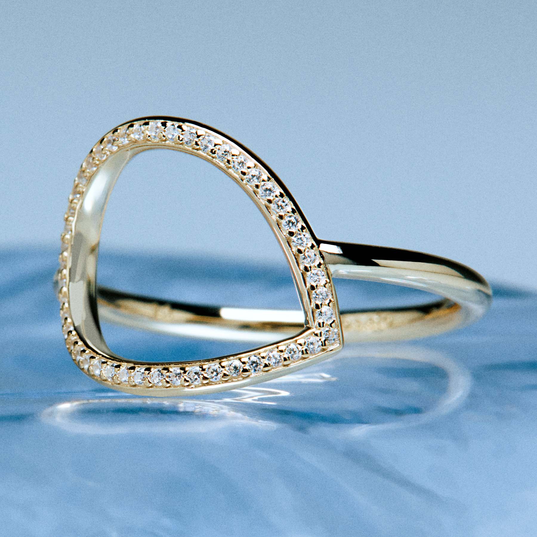 Women's silver Sofia ring, gold plated, Rosato