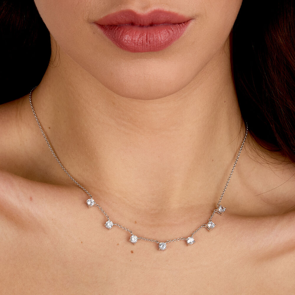 Colier Tesori din argint cu zirconii albe pentru femei, placat cu rodiu, Morellato