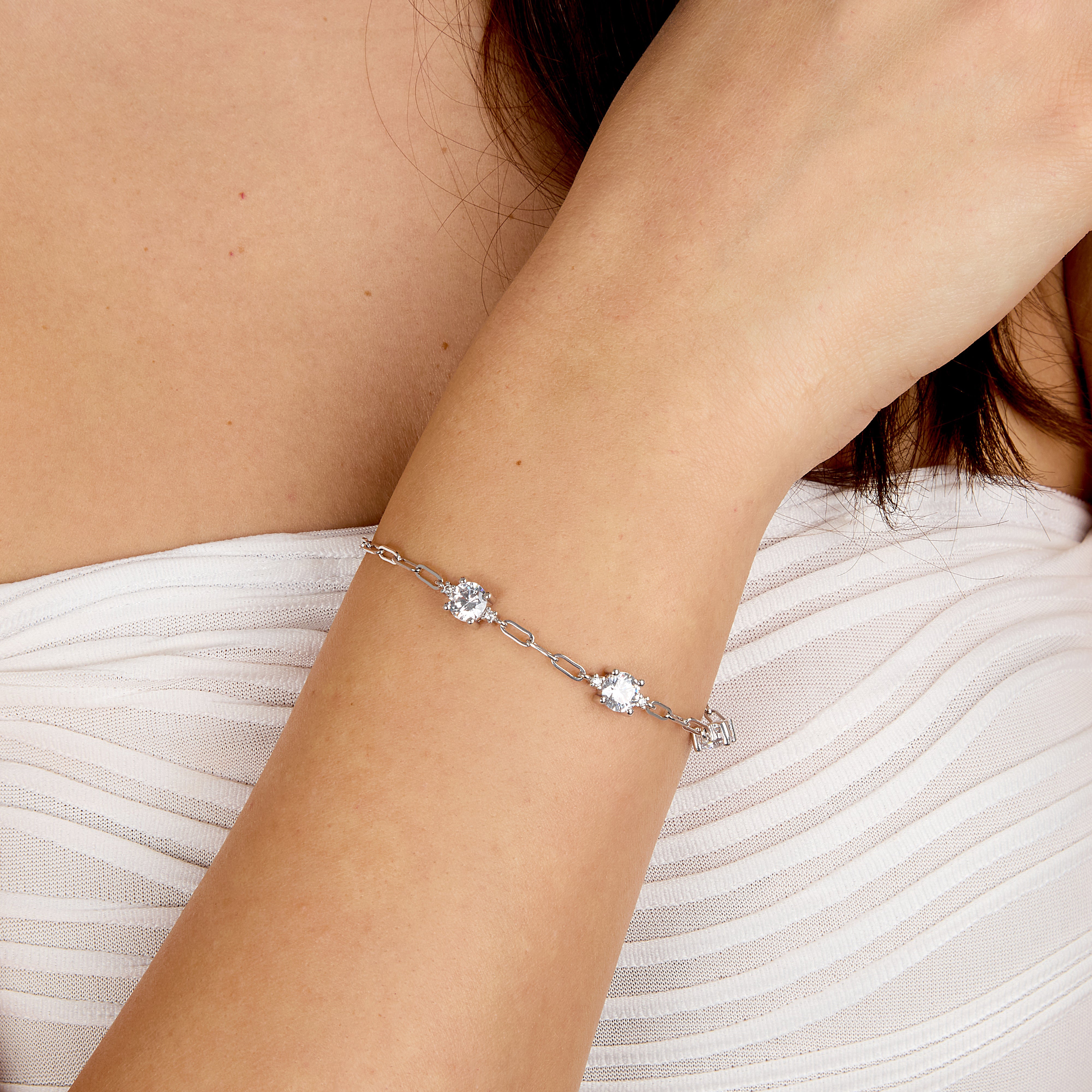Women’s sterling silver 925 Tesori bracelet with white zircons, Morellato