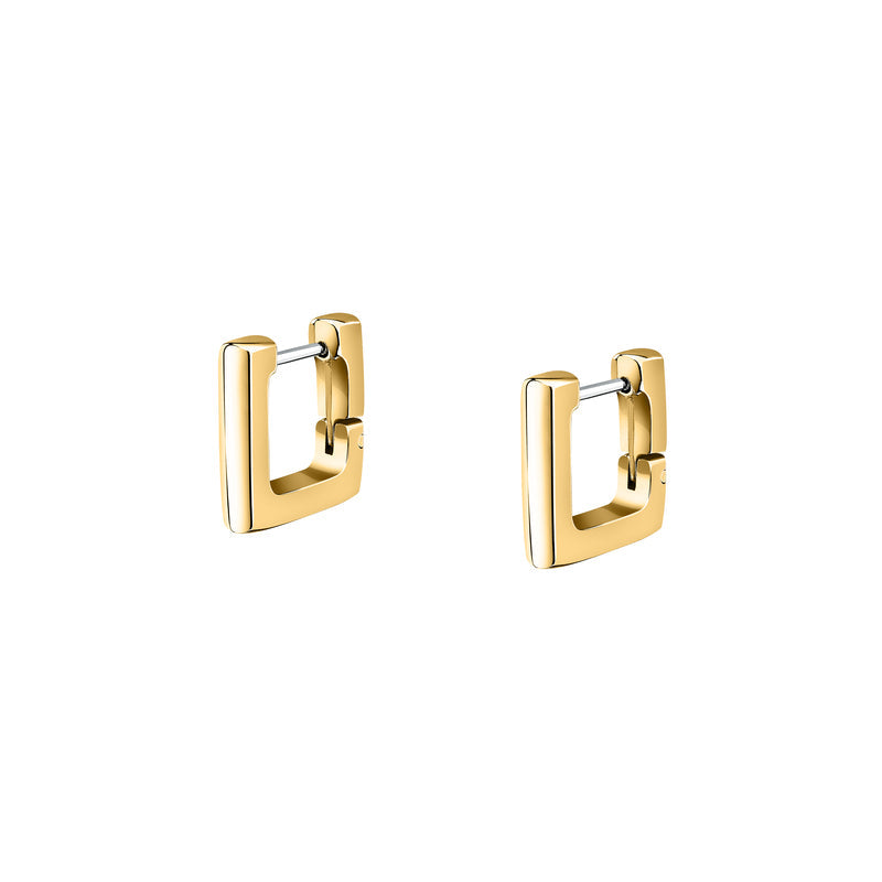 Cercei dama forma patrata creola, aur galben, dimensiune 1,4x1,4 cm, MORELLATO