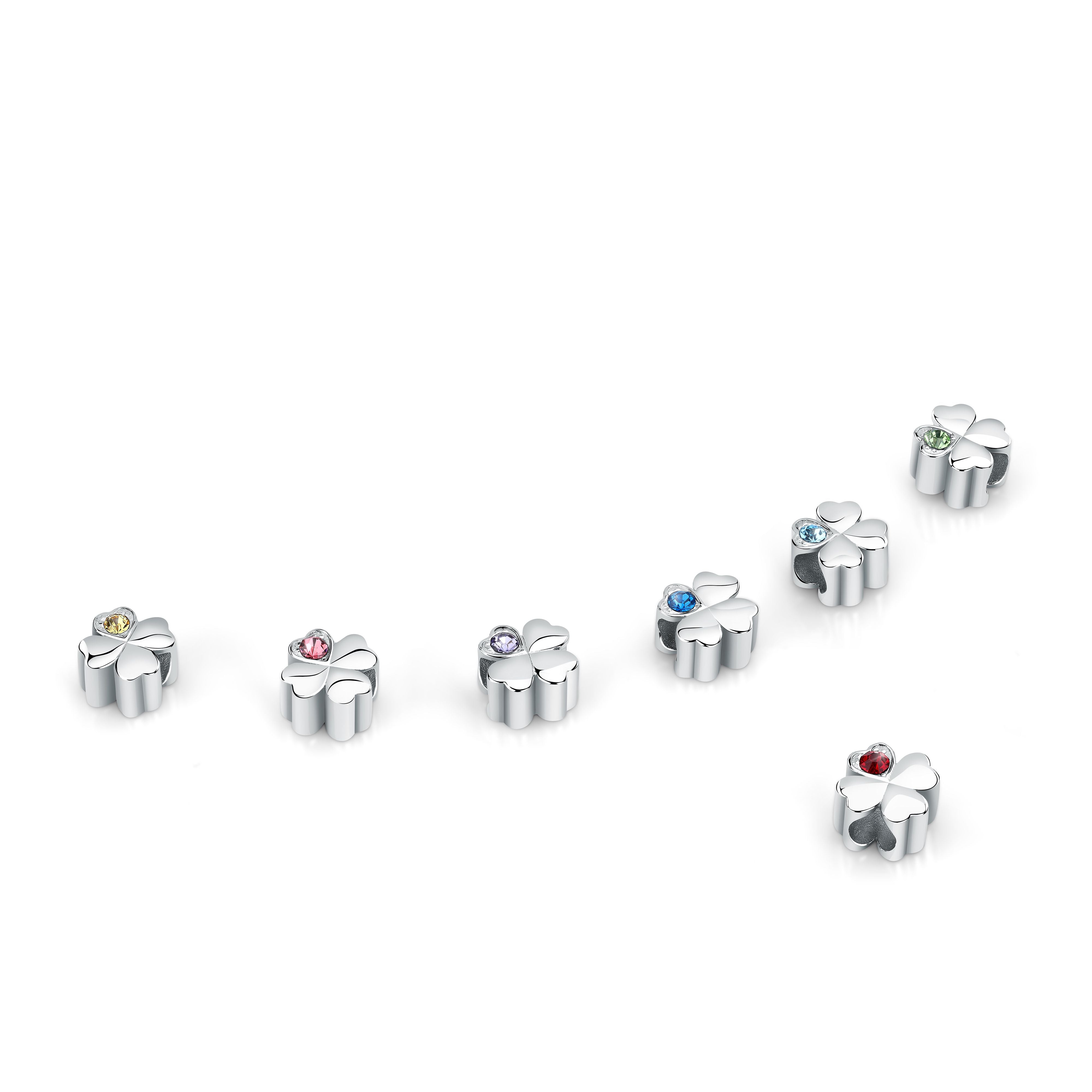 Women's charm clover with red zirconia stone, MORELLATO