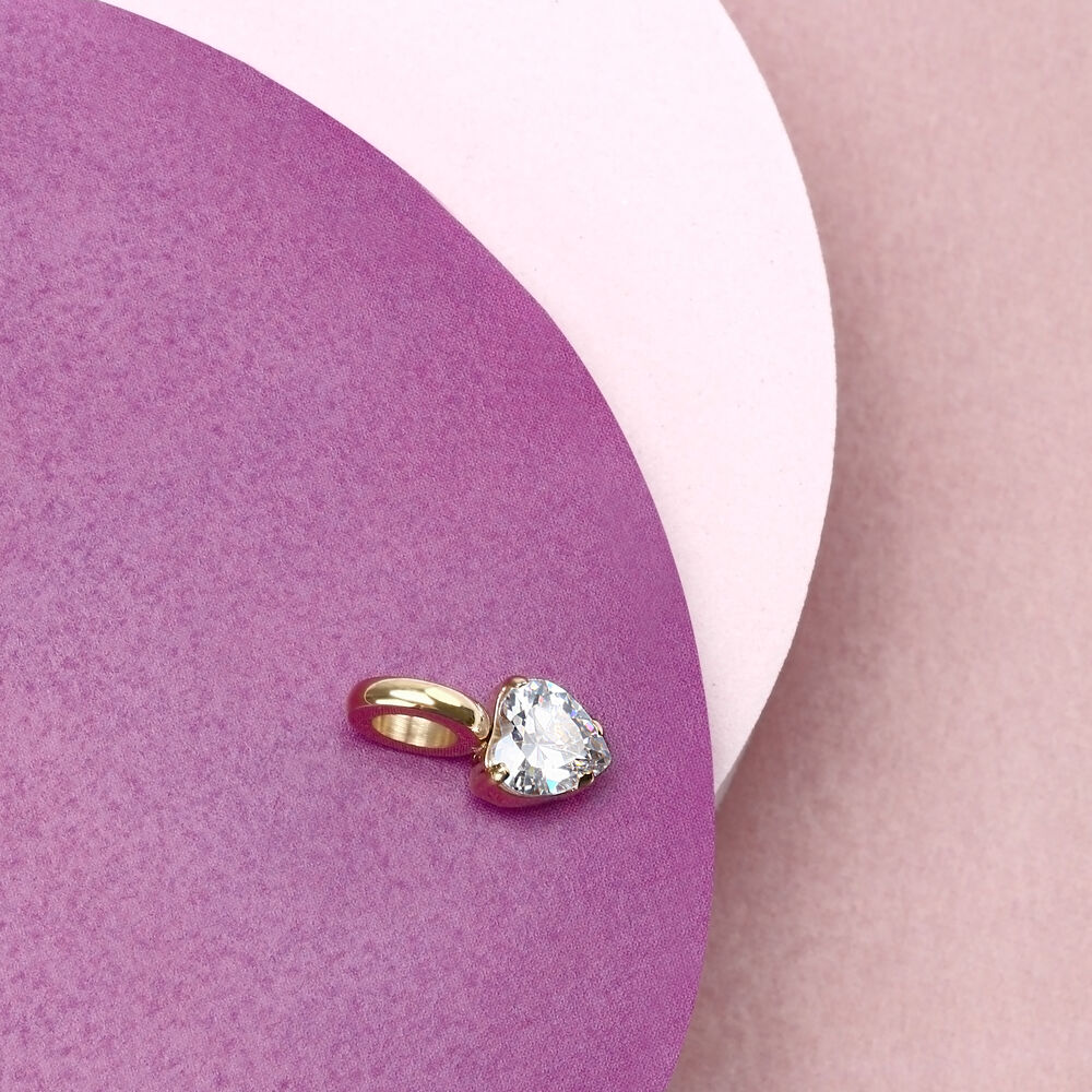 Pandantiv de damă, inimă albă și galbenă, MORELLATO