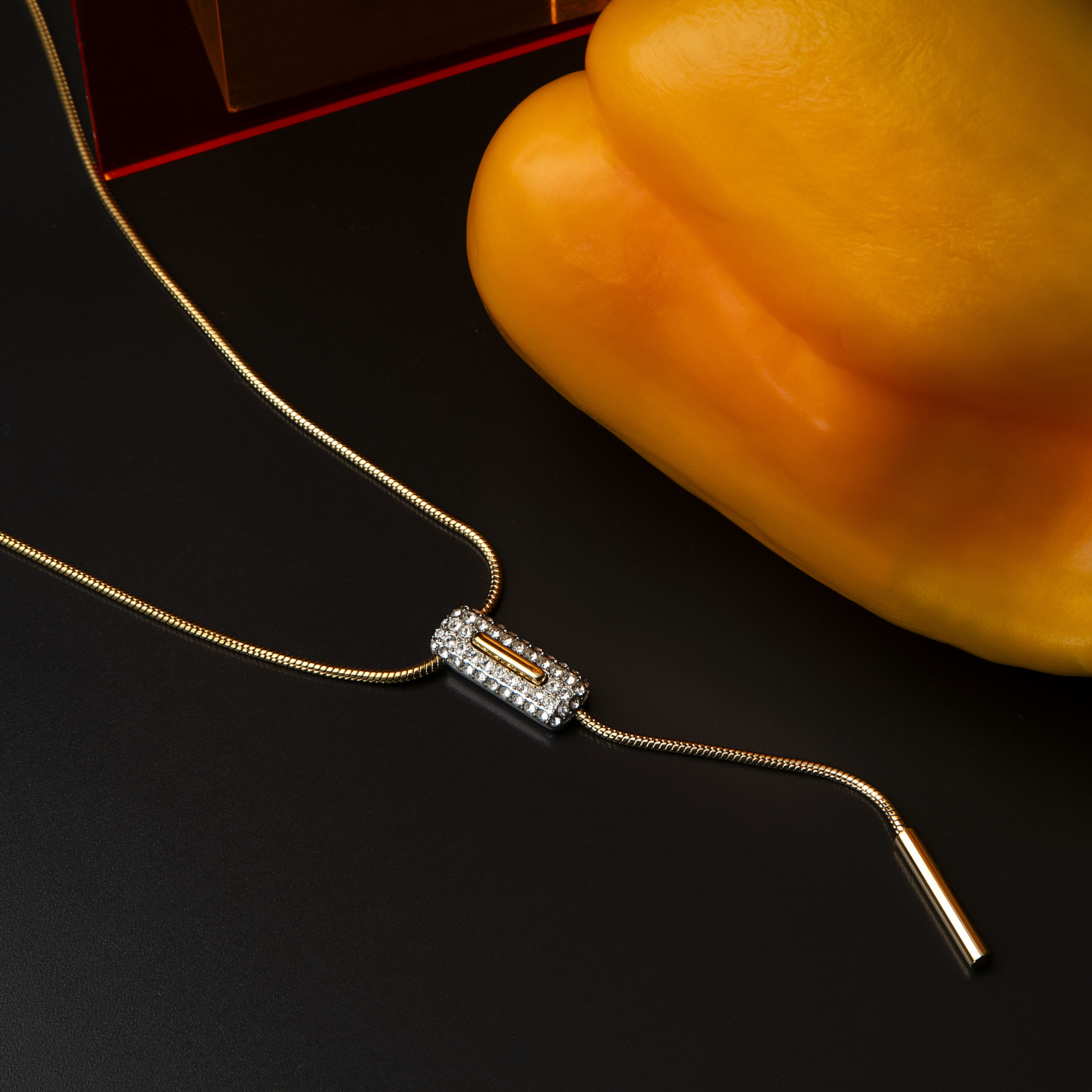 Women’s Concept necklace in stainless steel with yellow gold finish, Trussardi