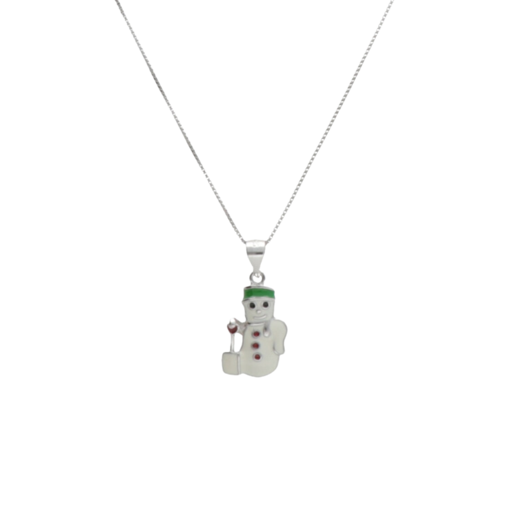 Ženski srebrni ogrtač sa privjeskom u obliku snjegovića, Insolito