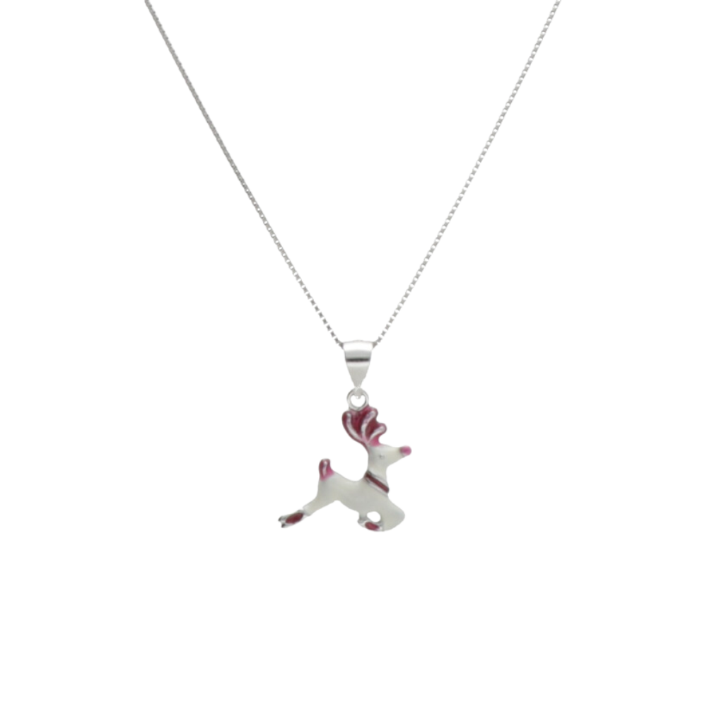 Women's necklace sterling silver with reindeer pendant, Insolito