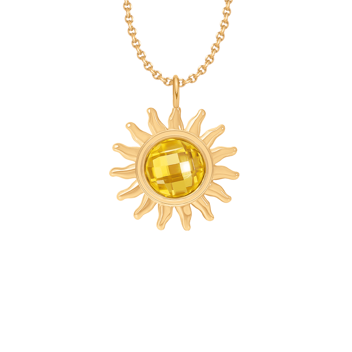 Colier Soleil, pe un lant subtire clasic, ajustabil, placat cu aur - Coliere - A03/MARKET/ANS/291 - Lilou - Tessora