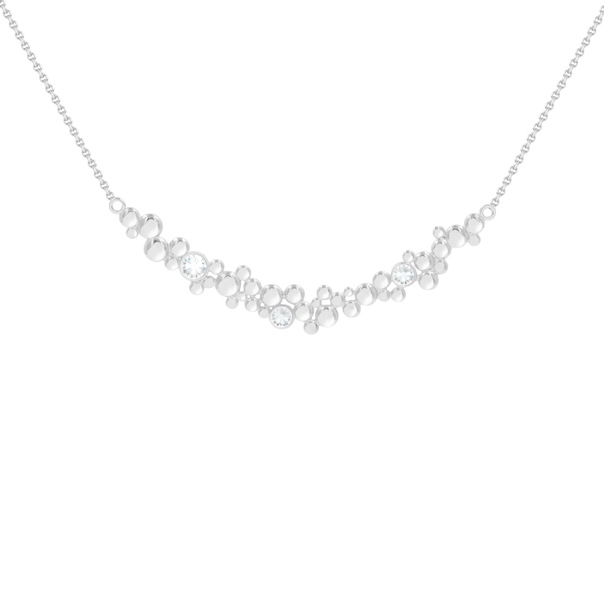 Colier stralucitor cu zirconii placat cu argint - Coliere - 209/38/LAN/69/SR - Lilou - Tessora