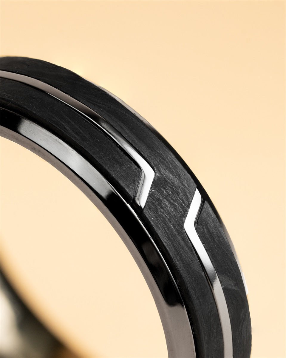 Mens ring Rex black, GEMINI - Men Rings - REX02 - 60 - GEMINI - Tessora