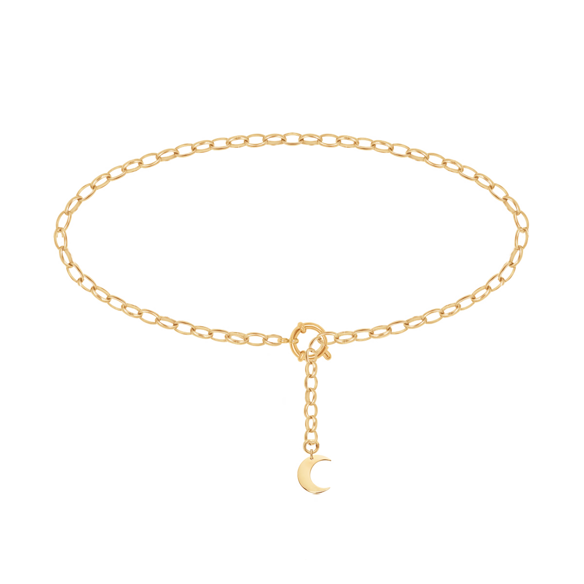 Adjustable women's anklet with Abu Dhabi gold-plated chain, Lilou