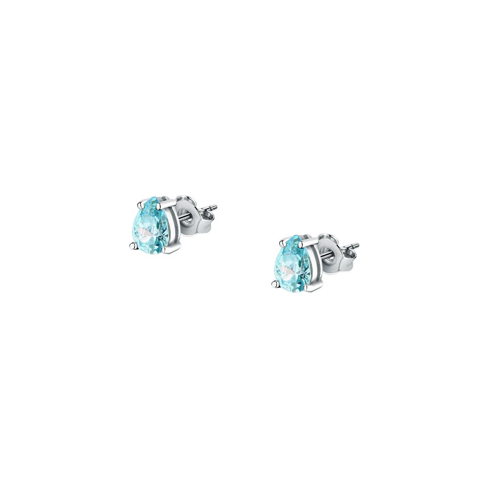 Women's earrings sterling silver Tesori with blue stone, MORELLATO