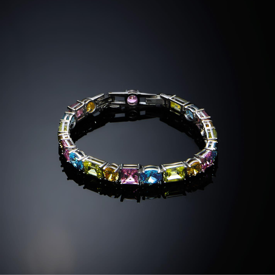 Brățară tennis PRINCESS curcubeu cu pietre colorate, Chiara Ferragni