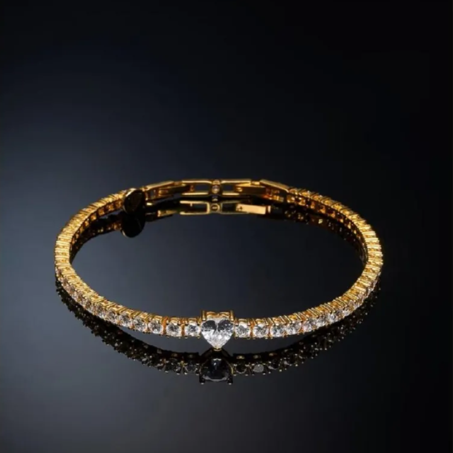 Brățară placată cu aur FIRST LOVE pentru femei, cu pietre, Chiara Ferragni