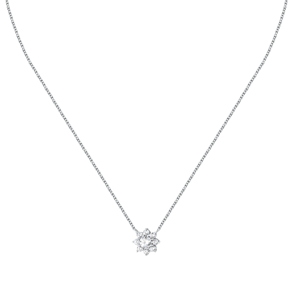 Women's necklace sterling silver Tesori adjustable with flower - shaped pendant, MORELLATO - Pendant Necklaces - SAIW184 - MORELLATO - Tessora