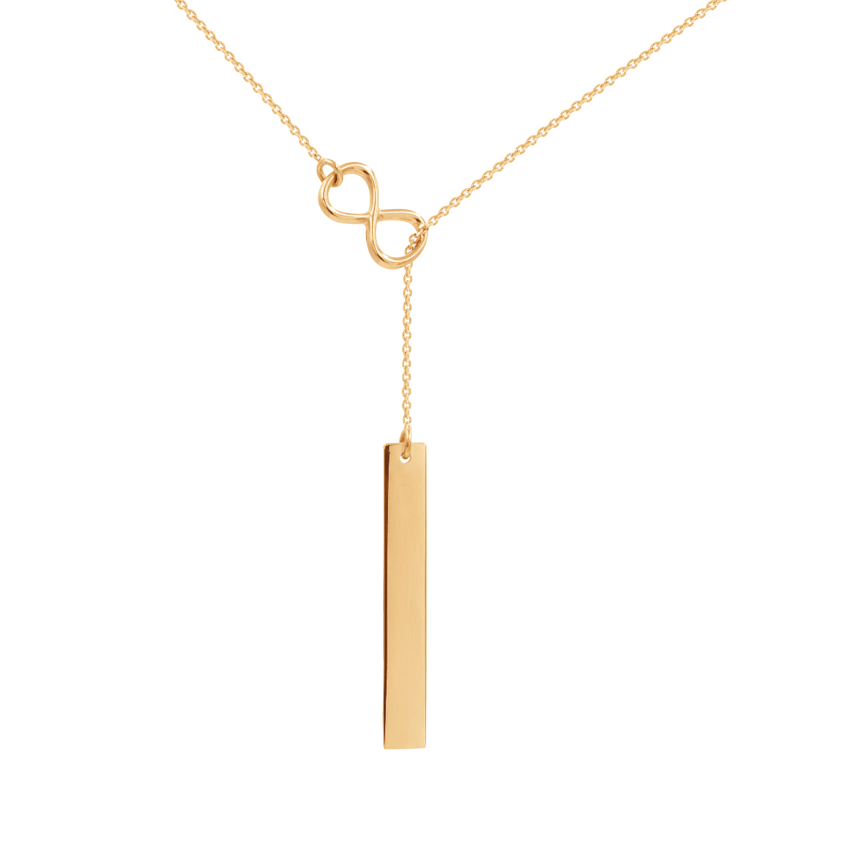 Women's necklace with infinity symbol gold - plated 18k, engravable, Lilou - Necklaces - 32/10/BLA/LAN/54/Z - Lilou - Tessora